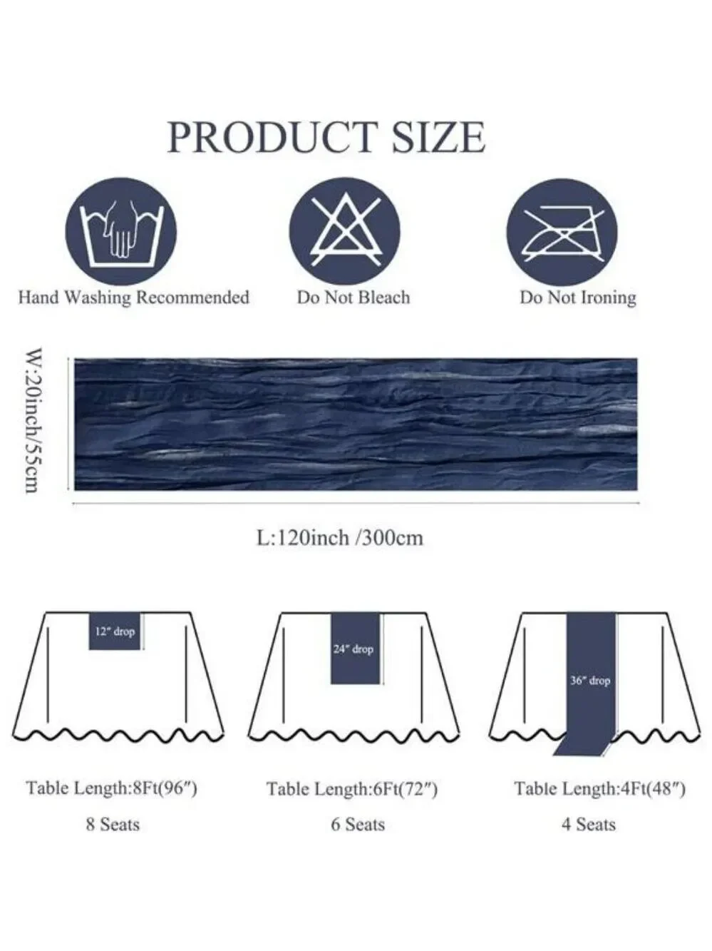 navy blue cheesecloth table runner 10ft gauze fabric wedding party decor 6 pack